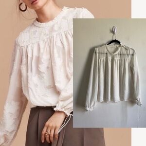 Aritzia Wilfred Sz S Lourdes White Dainty Cottagecore Prairie Girly Blouse